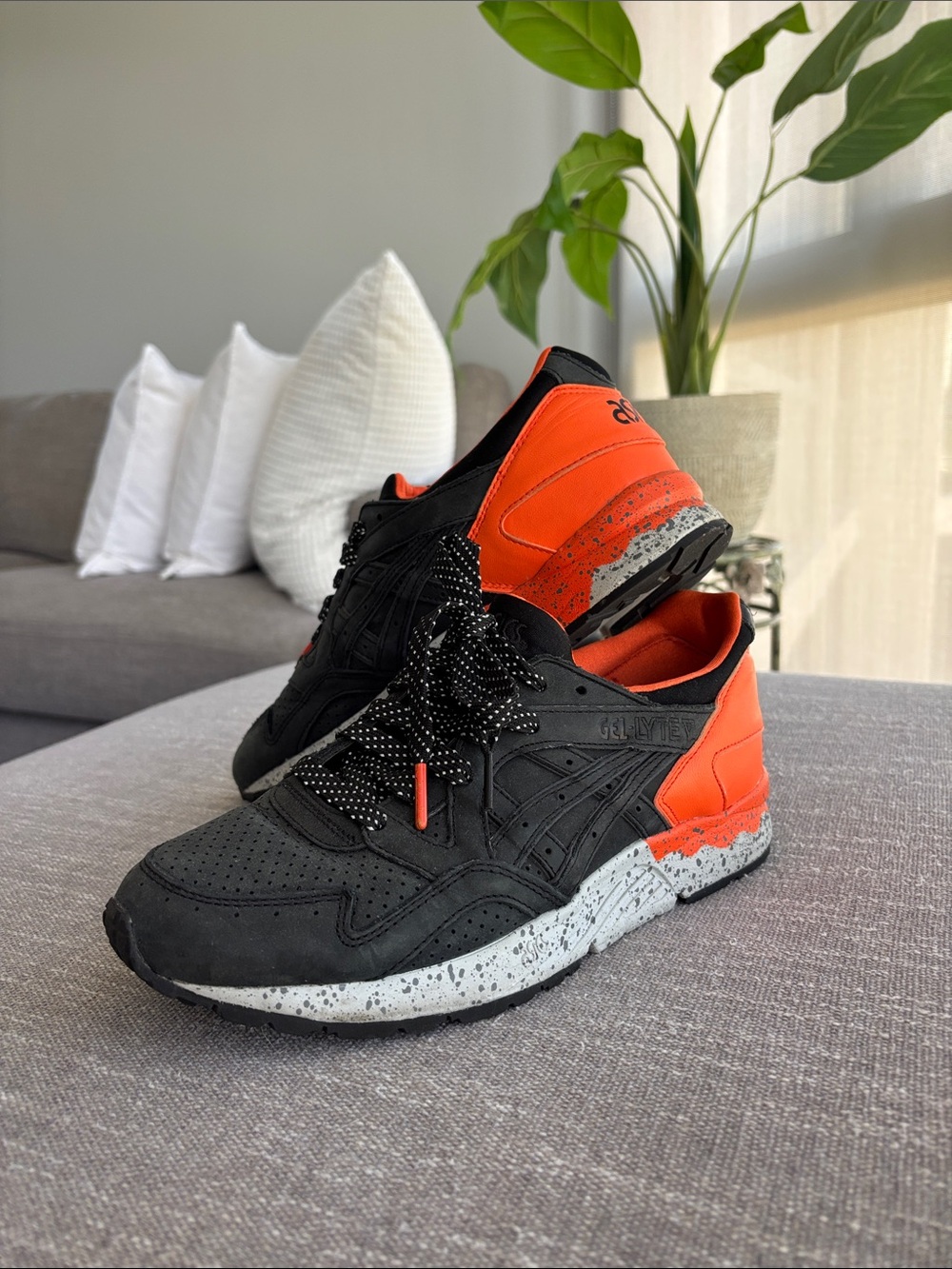 Asics Black & Orange Gel-Lyte V Sneakers